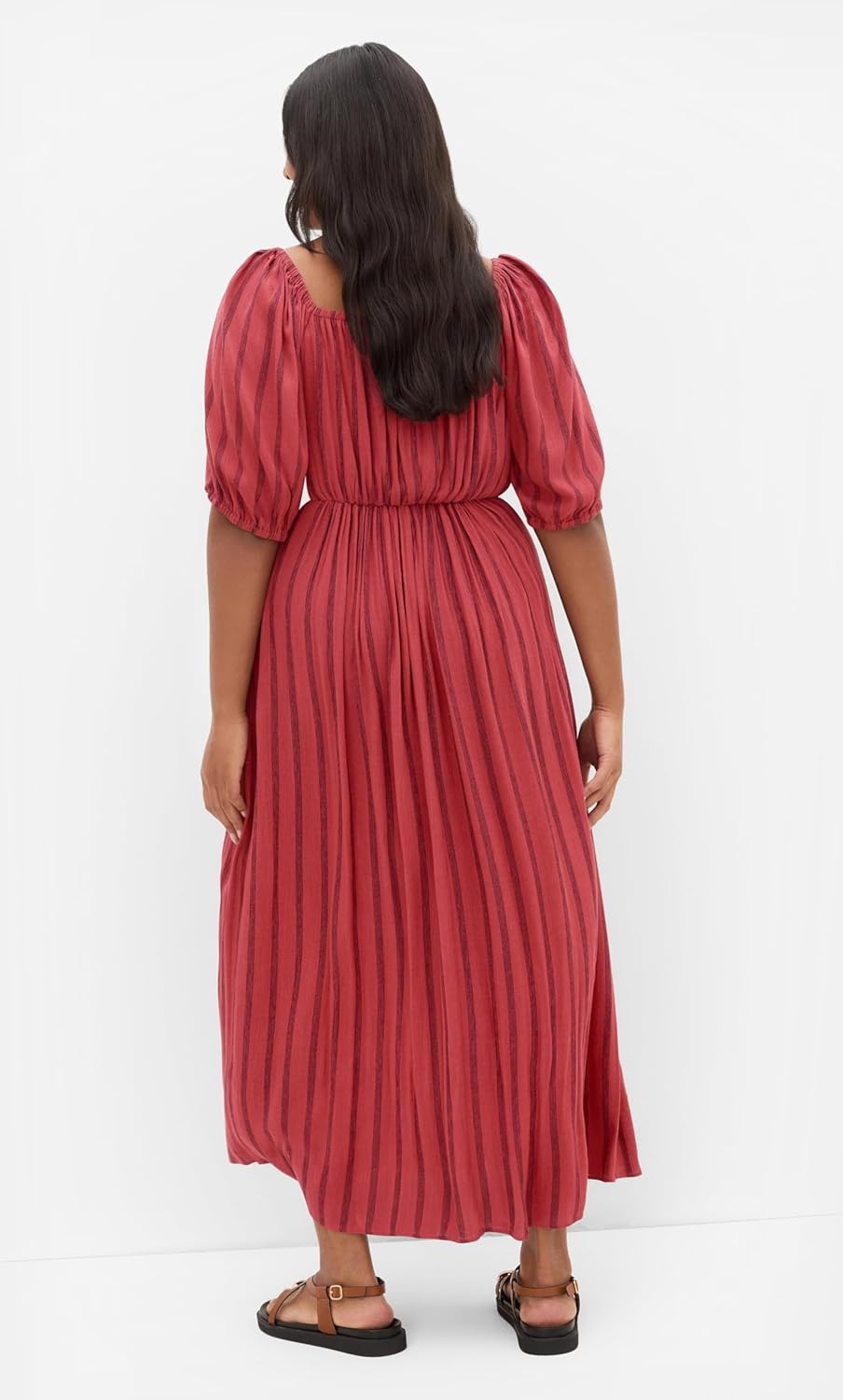 image:imageCity Chic Plus Size Dress Bella Stripe Tie Front MaxiRust Stripe
