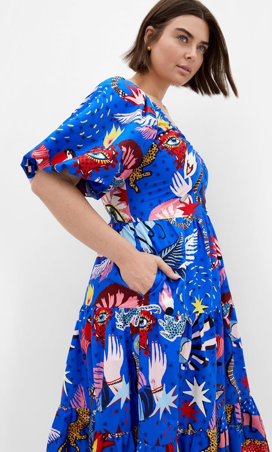 image:imageCity Chic Plus Size Dress Capria Calista Print MidiCalista