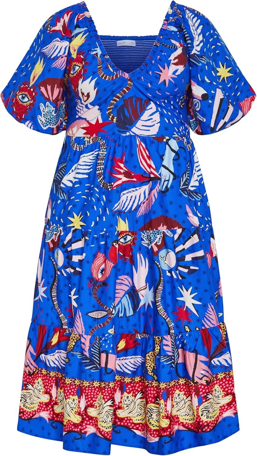 image:imageCity Chic Plus Size Dress Capria Calista Print MidiCalista
