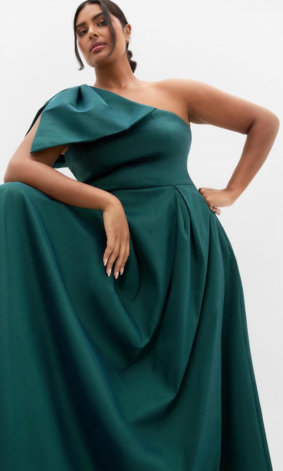 image:imageCity Chic Plus Size Dress Captivate One Shoulder MaxiDeep Teal