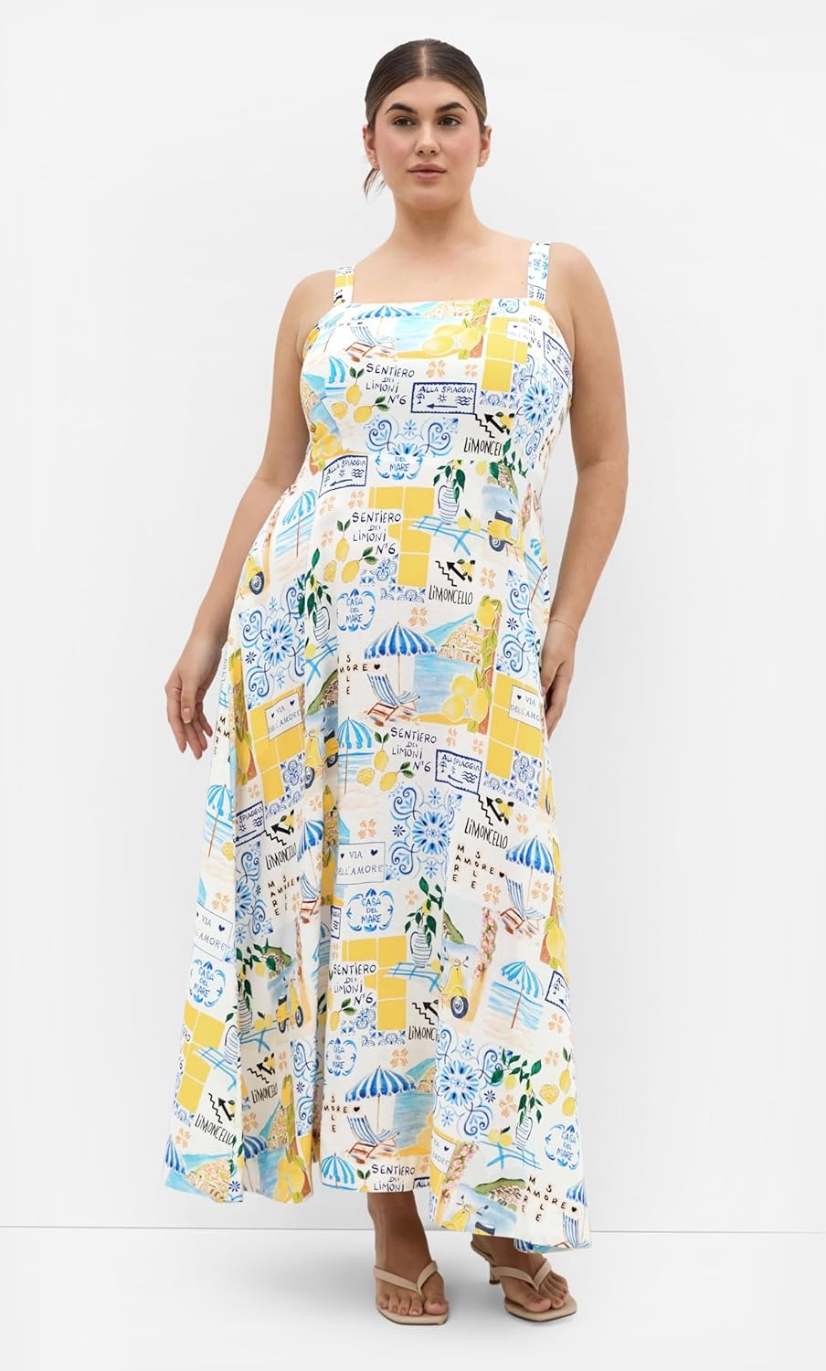 image:imageCity Chic Plus Size Dress Collins Amalfi Print MaxiAmalfi Coast