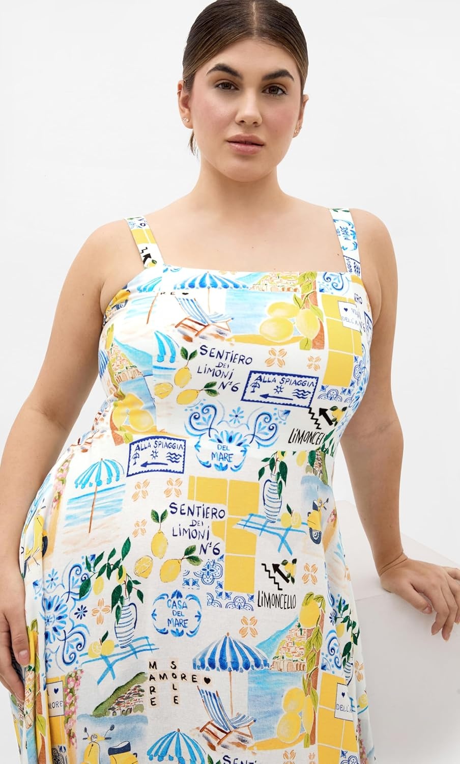 image:imageCity Chic Plus Size Dress Collins Amalfi Print MaxiAmalfi Coast