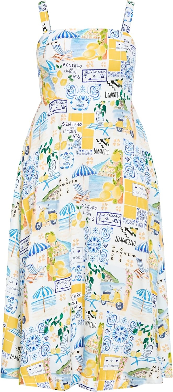 image:imageCity Chic Plus Size Dress Collins Amalfi Print MaxiAmalfi Coast
