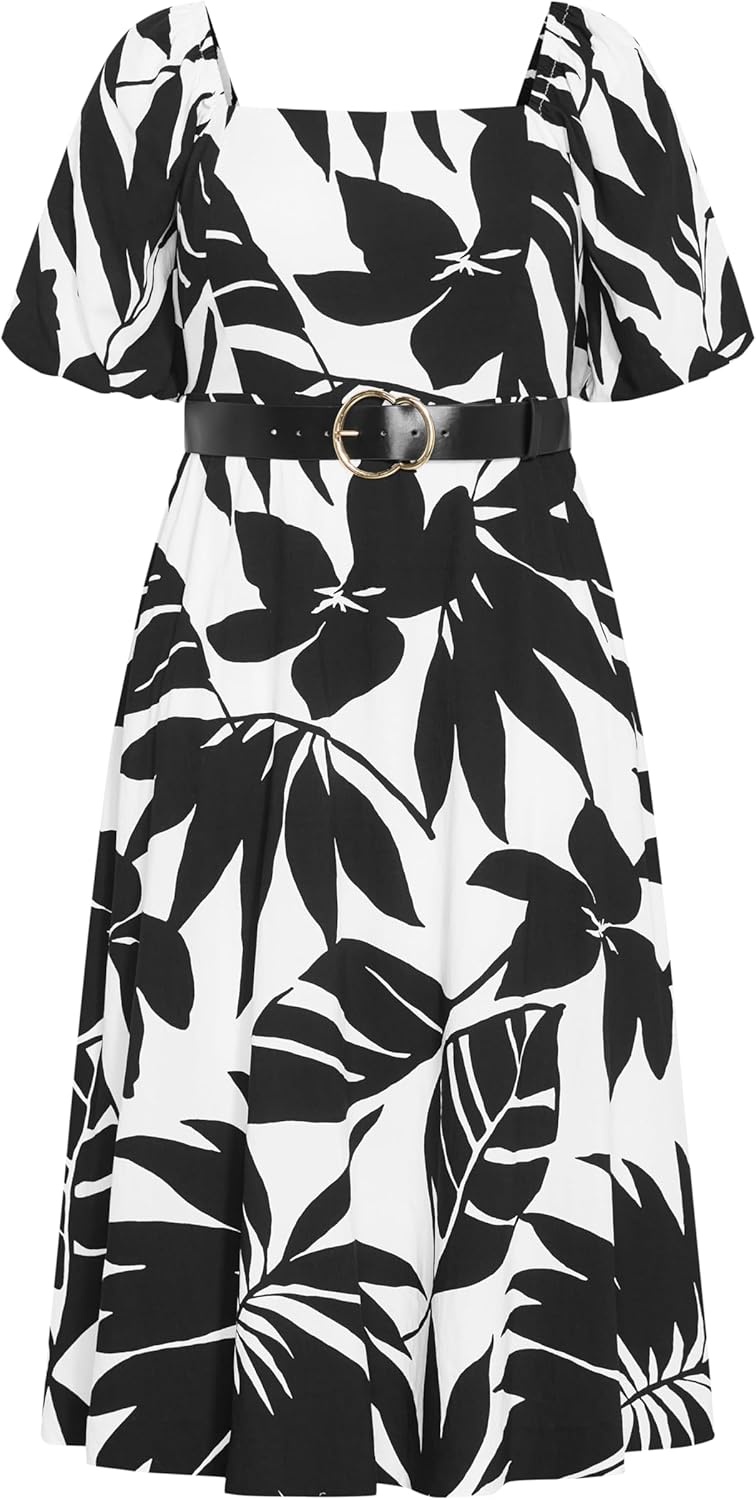 image:imageCity Chic Plus Size Dress Collins Oasis Print Belted MaxiIsland Oasis