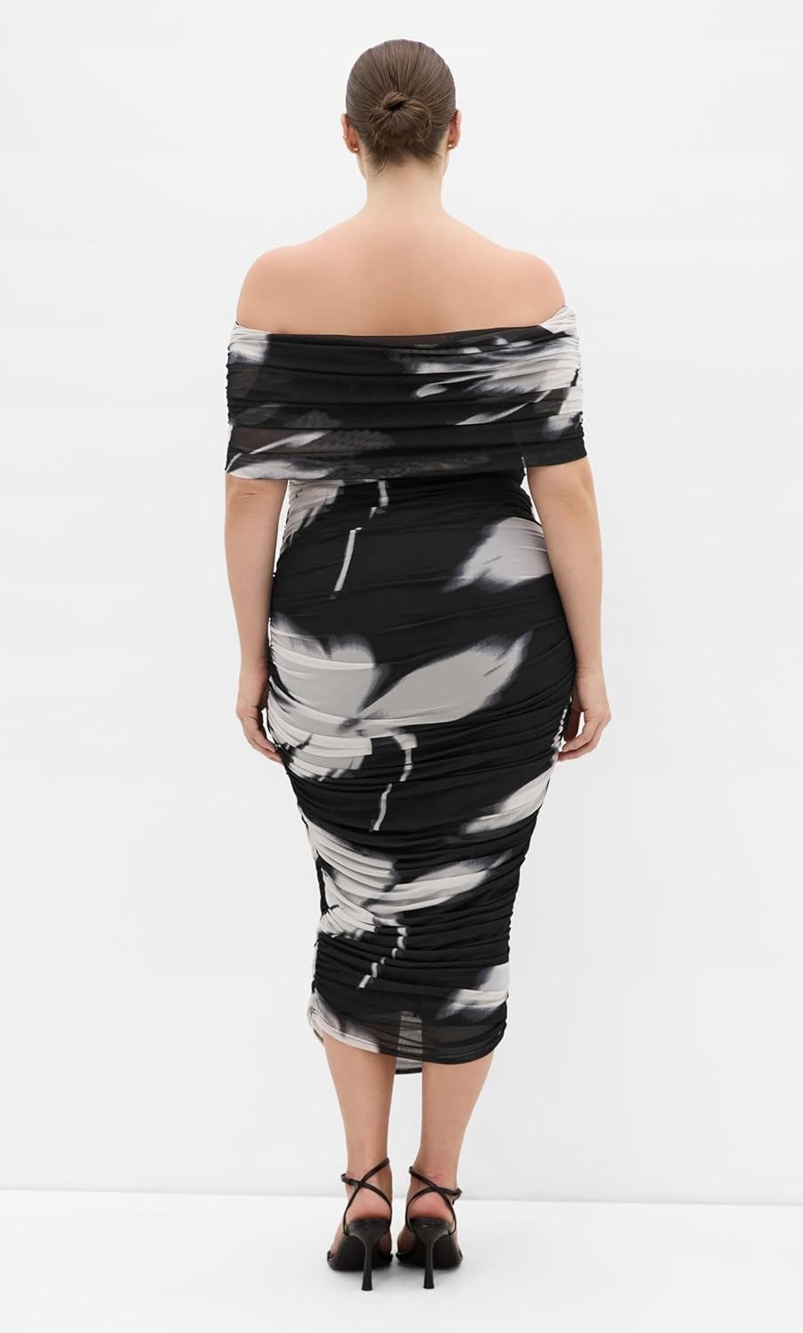 image:imageCity Chic Plus Size Dress Dana Mesh Blur PrintBlack Blur Floral