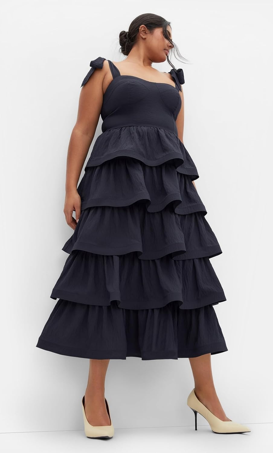 image:imageCity Chic Plus Size Dress Elina Tier MaxiNavy
