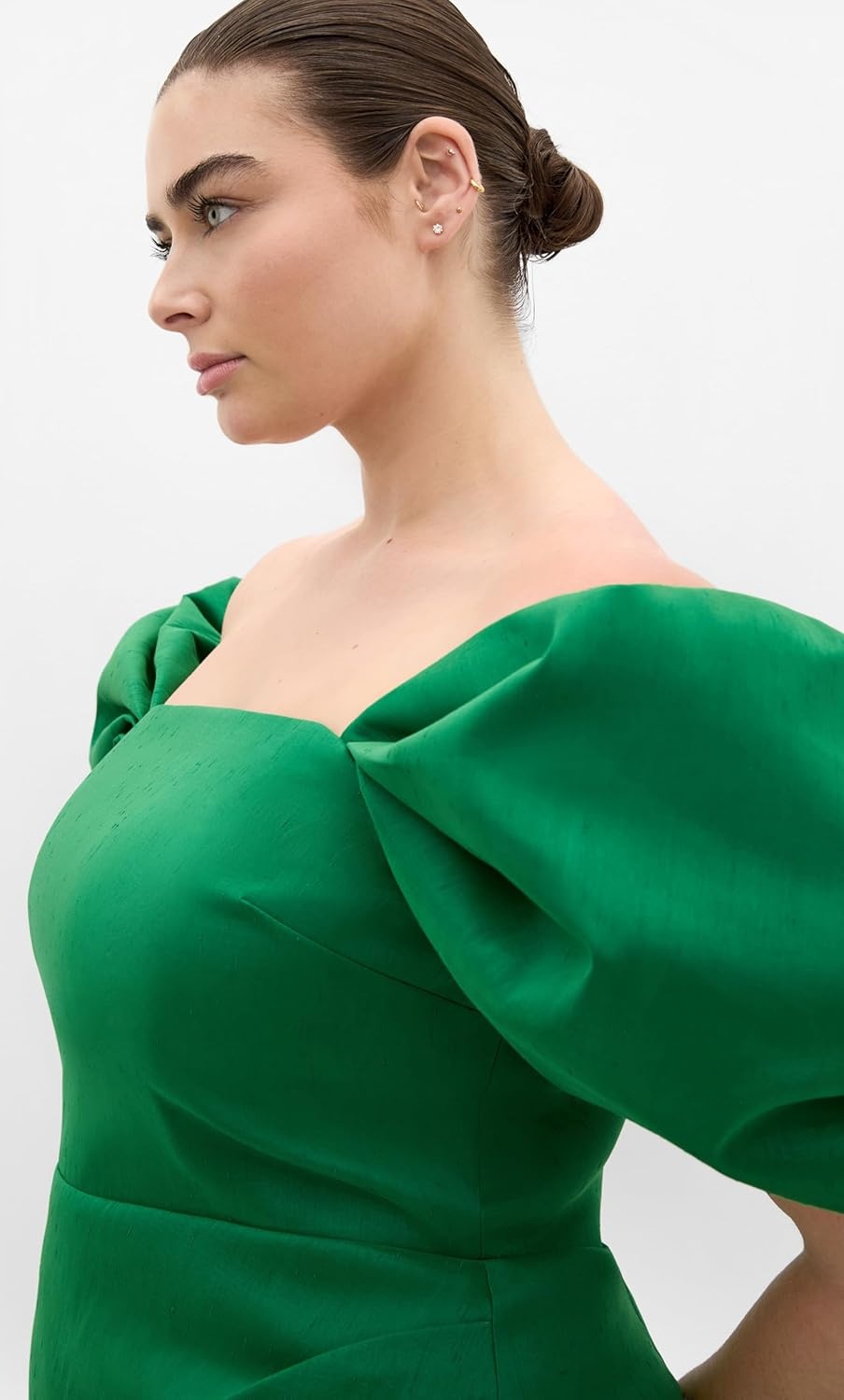 image:imageCity Chic Plus Size Dress Elyse Off Shoulder MiniKelly Gree