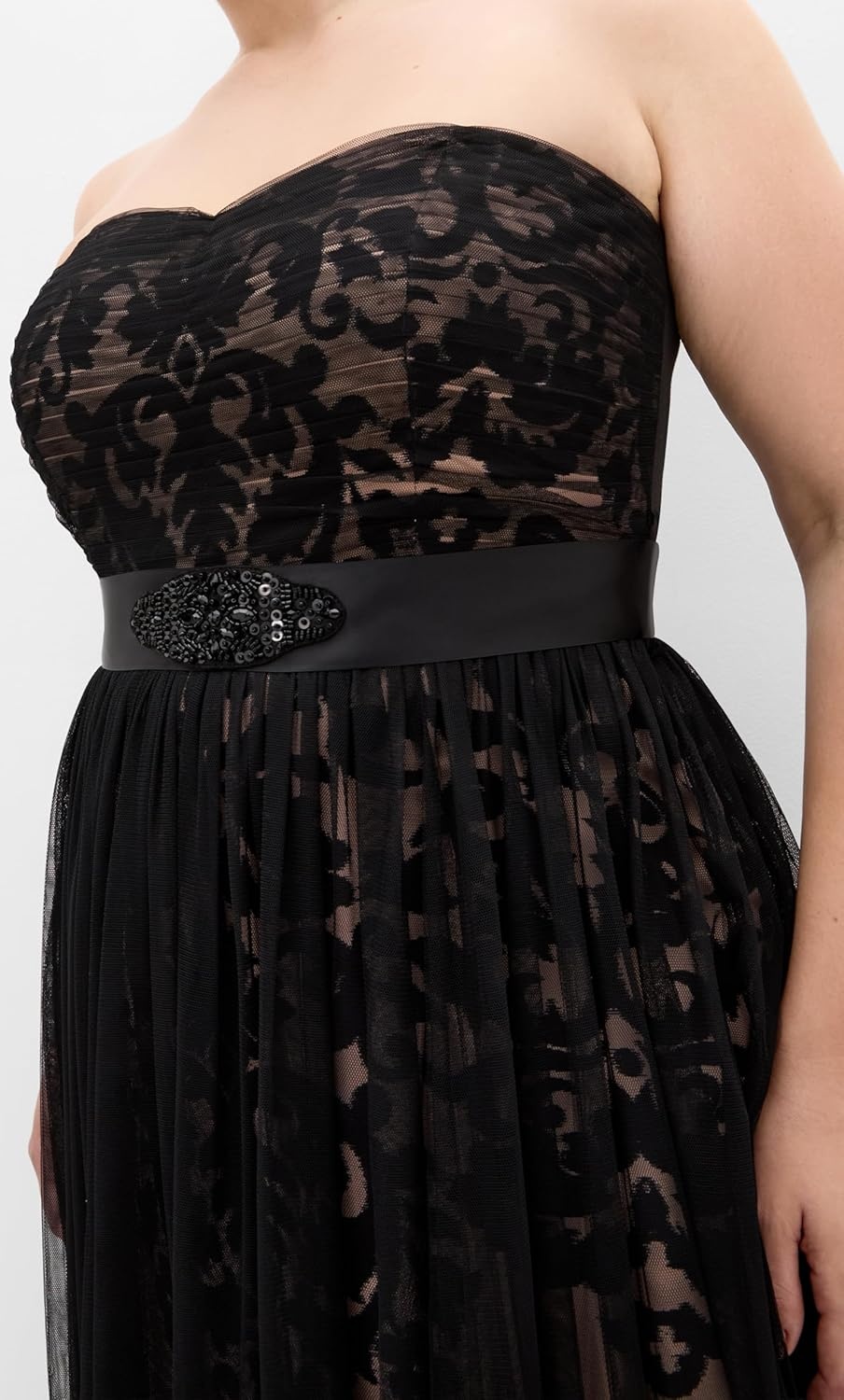 image:imageCity Chic Plus Size Dress Embroidered Tulle MaxiBlack