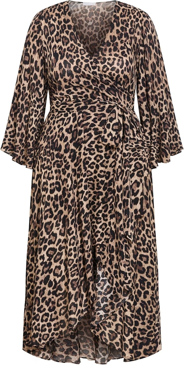 image:imageCity Chic Plus Size Dress Eva Leopard Print Wrap MaxiLeopard