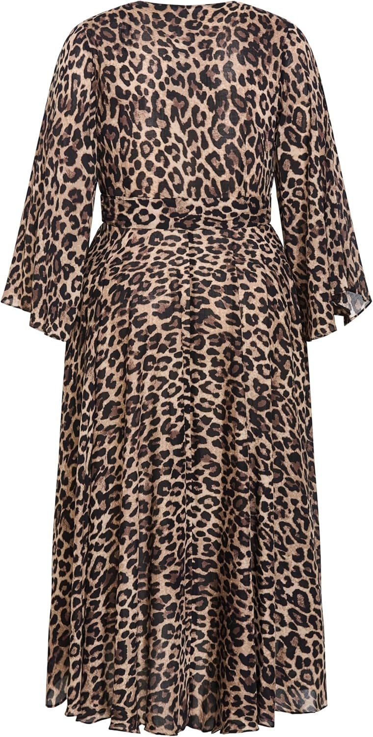image:imageCity Chic Plus Size Dress Eva Leopard Print Wrap MaxiLeopard