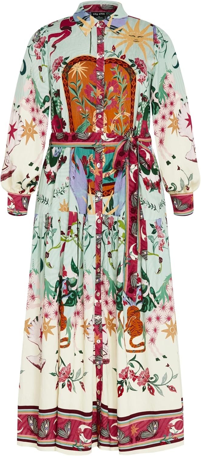image:imageCity Chic Plus Size Dress Ezra Dreamscape Print MaxiHero Dreamscape