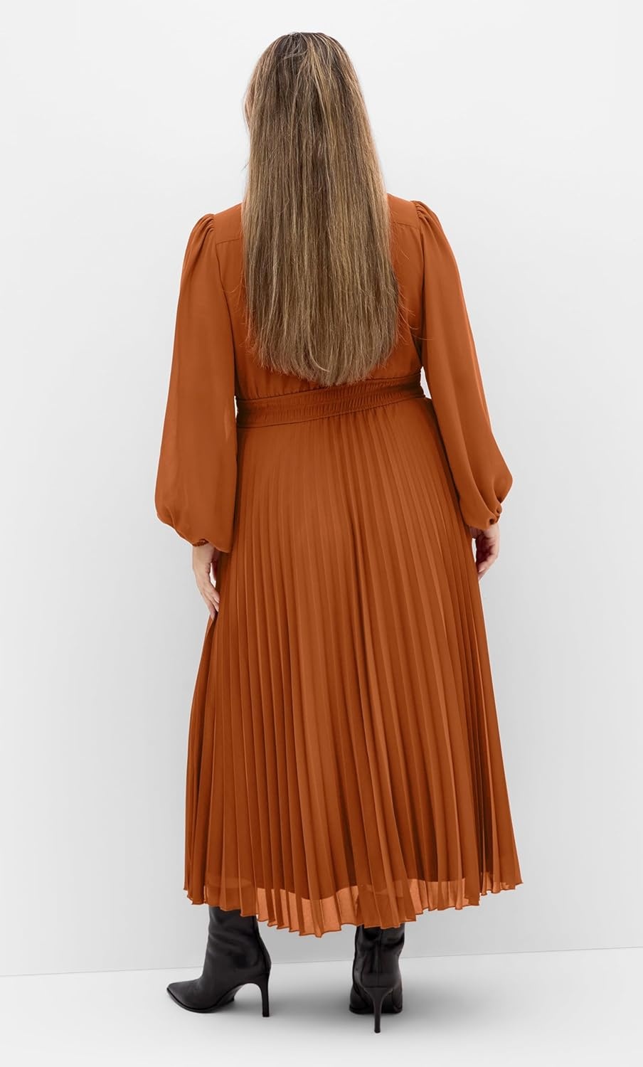 image:imageCity Chic Plus Size Dress Finley Sheer PleatGinger