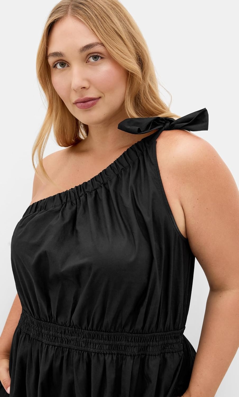 image:imageCity Chic Plus Size Dress Haylee One Shoulder Cotton MaxiBlack