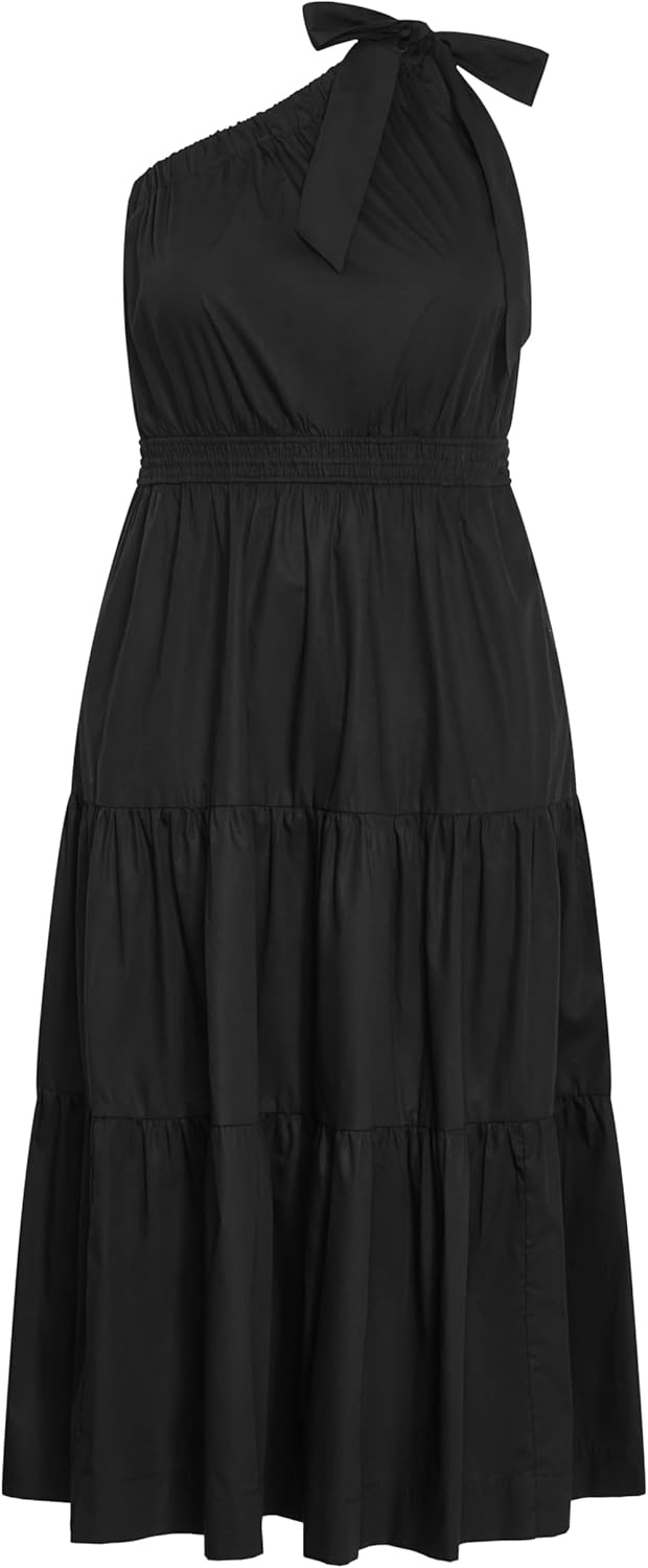 image:imageCity Chic Plus Size Dress Haylee One Shoulder Cotton MaxiBlack