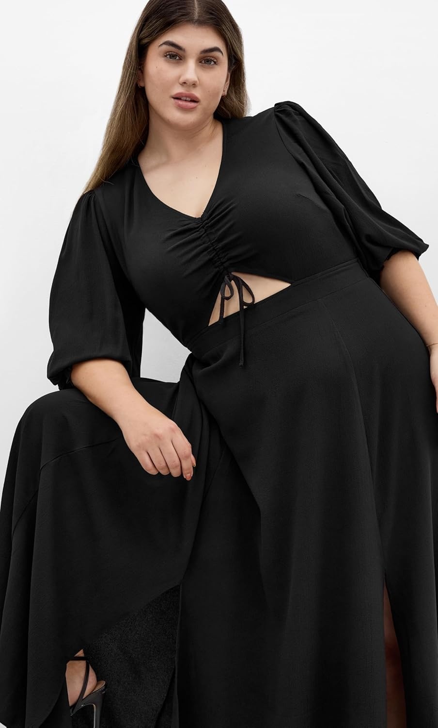 image:imageCity Chic Plus Size Dress Jolene V Neck MaxiBlack