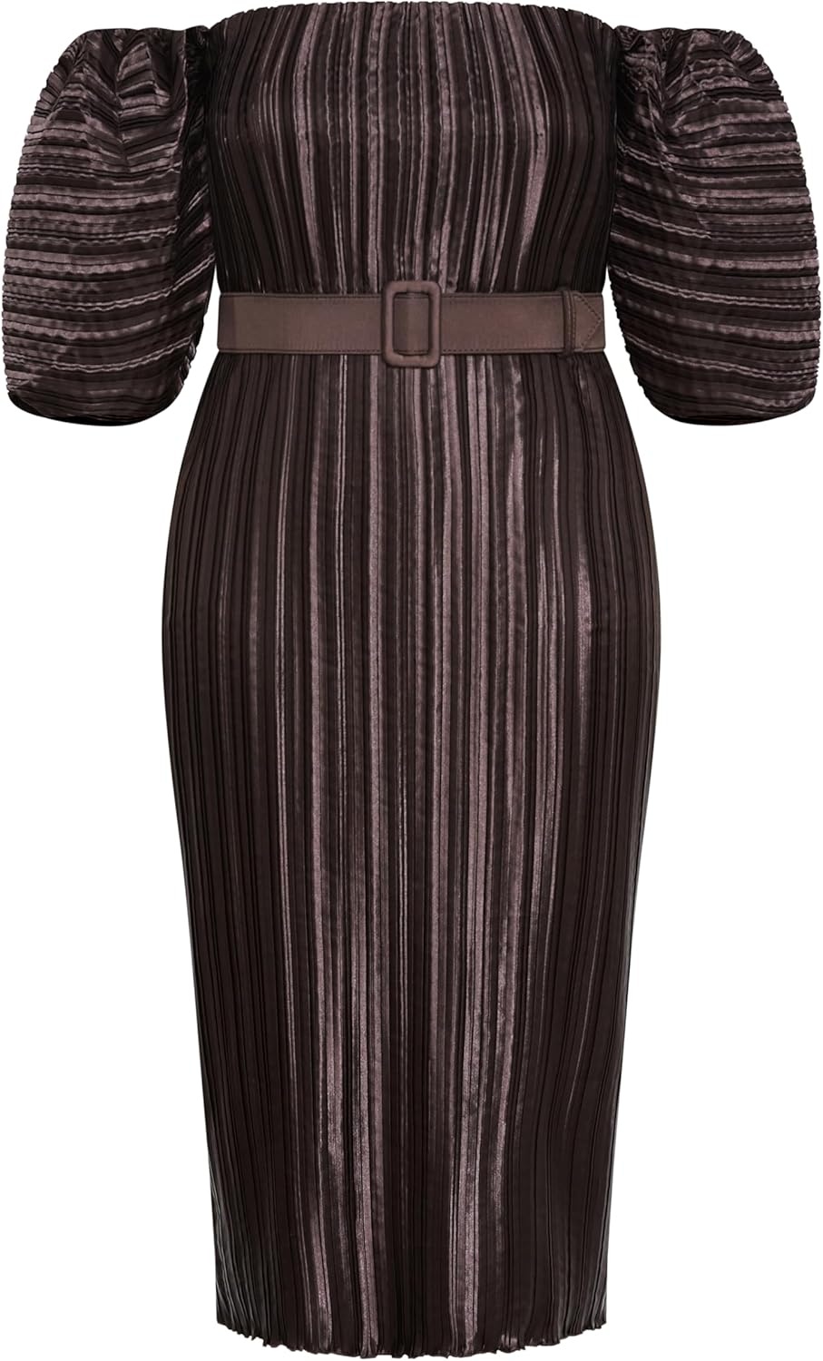 image:imageCity Chic Plus Size Dress Krista PleatChocolate