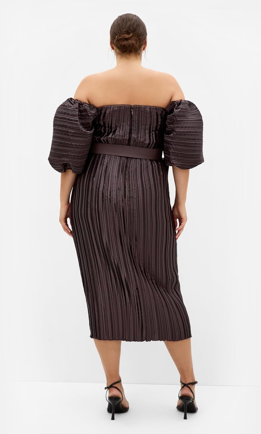 image:imageCity Chic Plus Size Dress Krista PleatChocolate