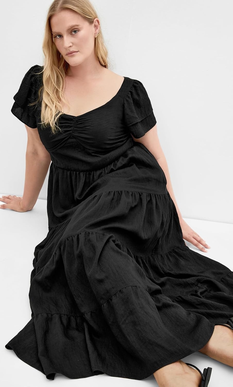 image:imageCity Chic Plus Size Dress Leo Tier MaxiBlack