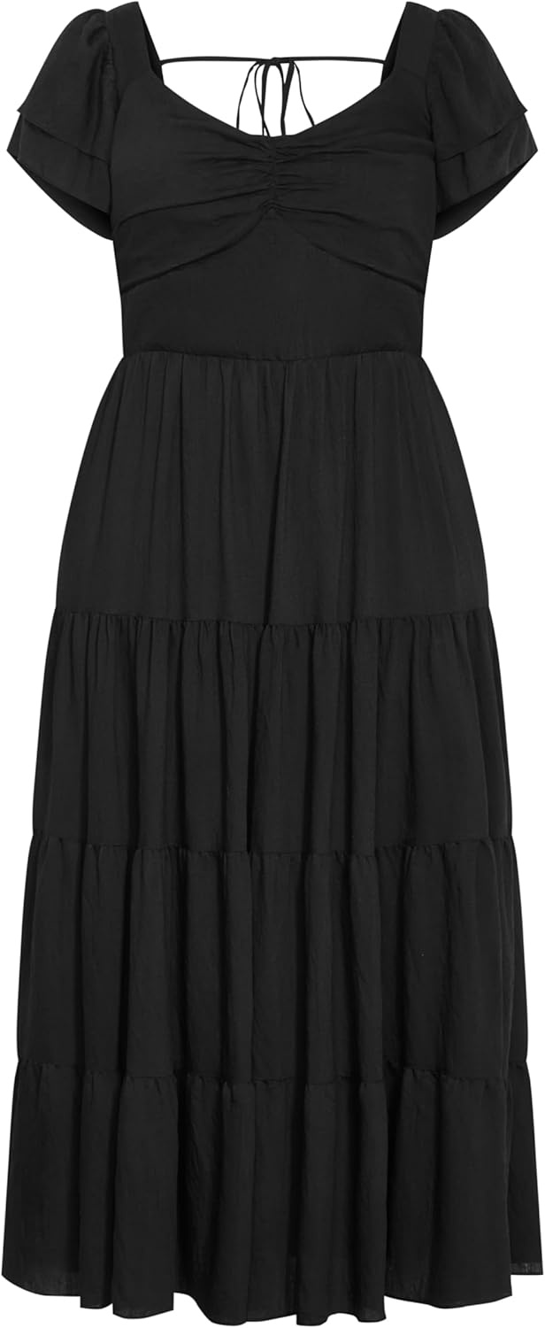 image:imageCity Chic Plus Size Dress Leo Tier MaxiBlack