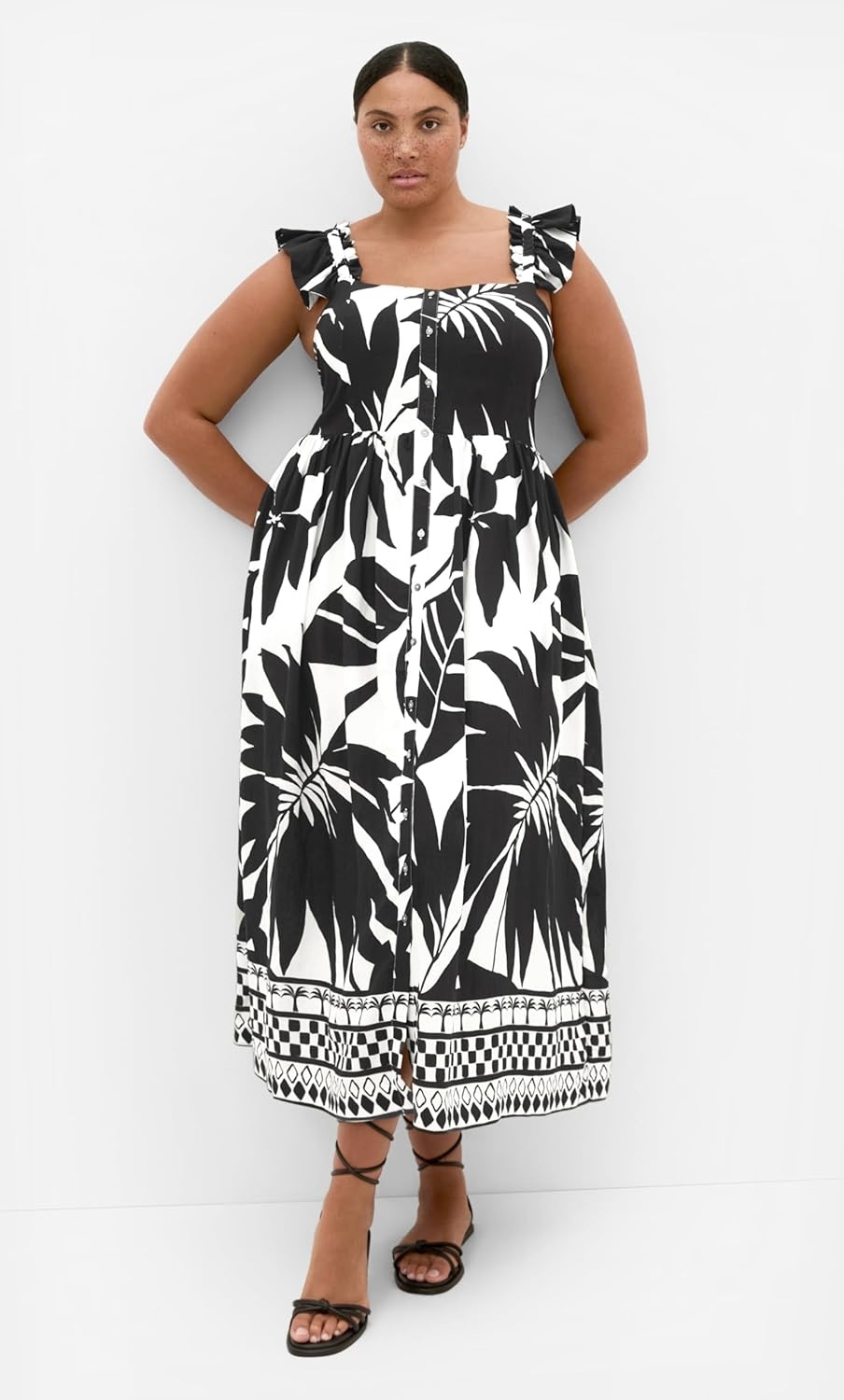 image:imageCity Chic Plus Size Dress Mirage Oasis Print Tie Back MaxiIsland Oasis Bdr