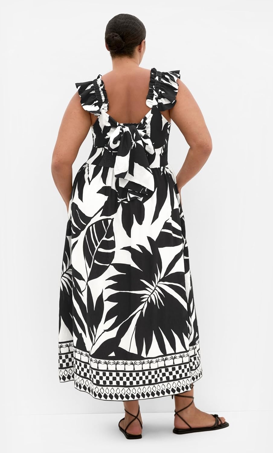 image:imageCity Chic Plus Size Dress Mirage Oasis Print Tie Back MaxiIsland Oasis Bdr