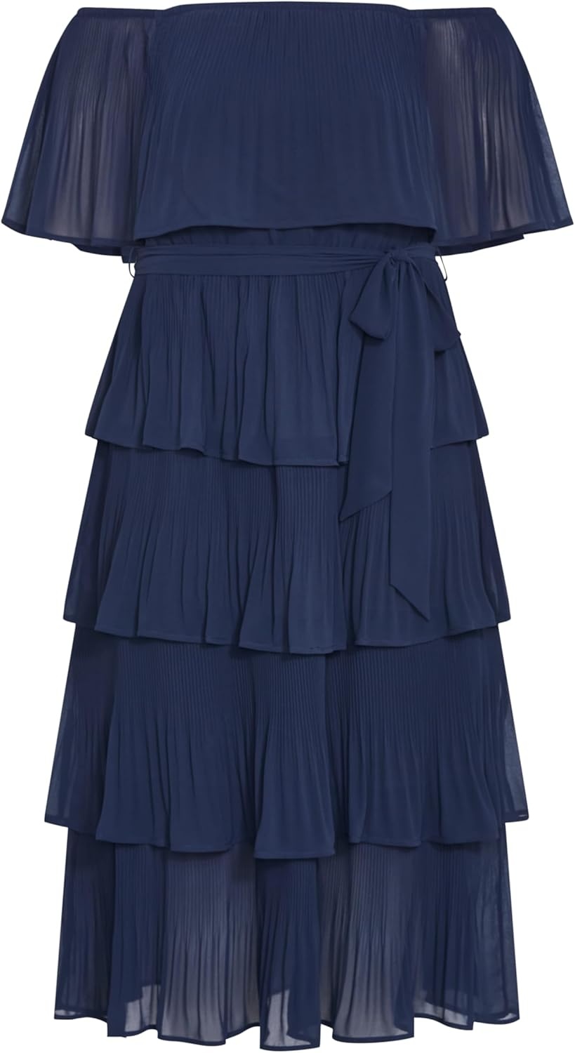 image:imageCity Chic Plus Size Dress Night Garden Print MidiNavy