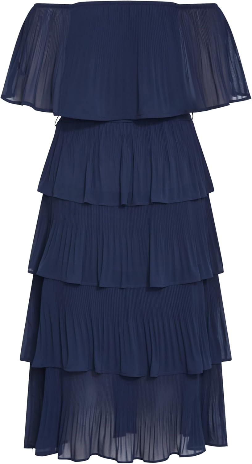 image:imageCity Chic Plus Size Dress Night Garden Print MidiNavy