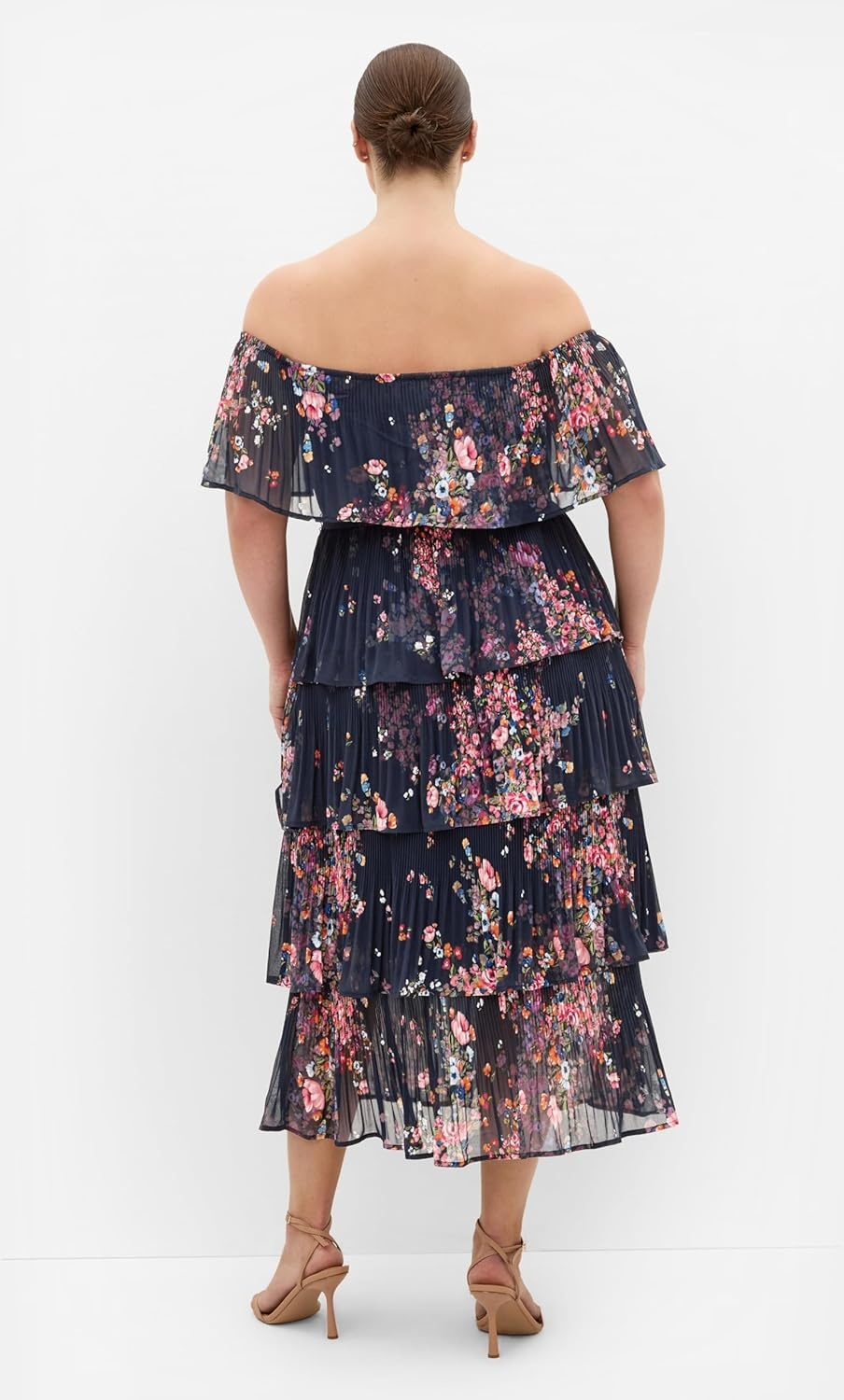 image:imageCity Chic Plus Size Dress Night Garden Print Tier MidiRoyal Blue