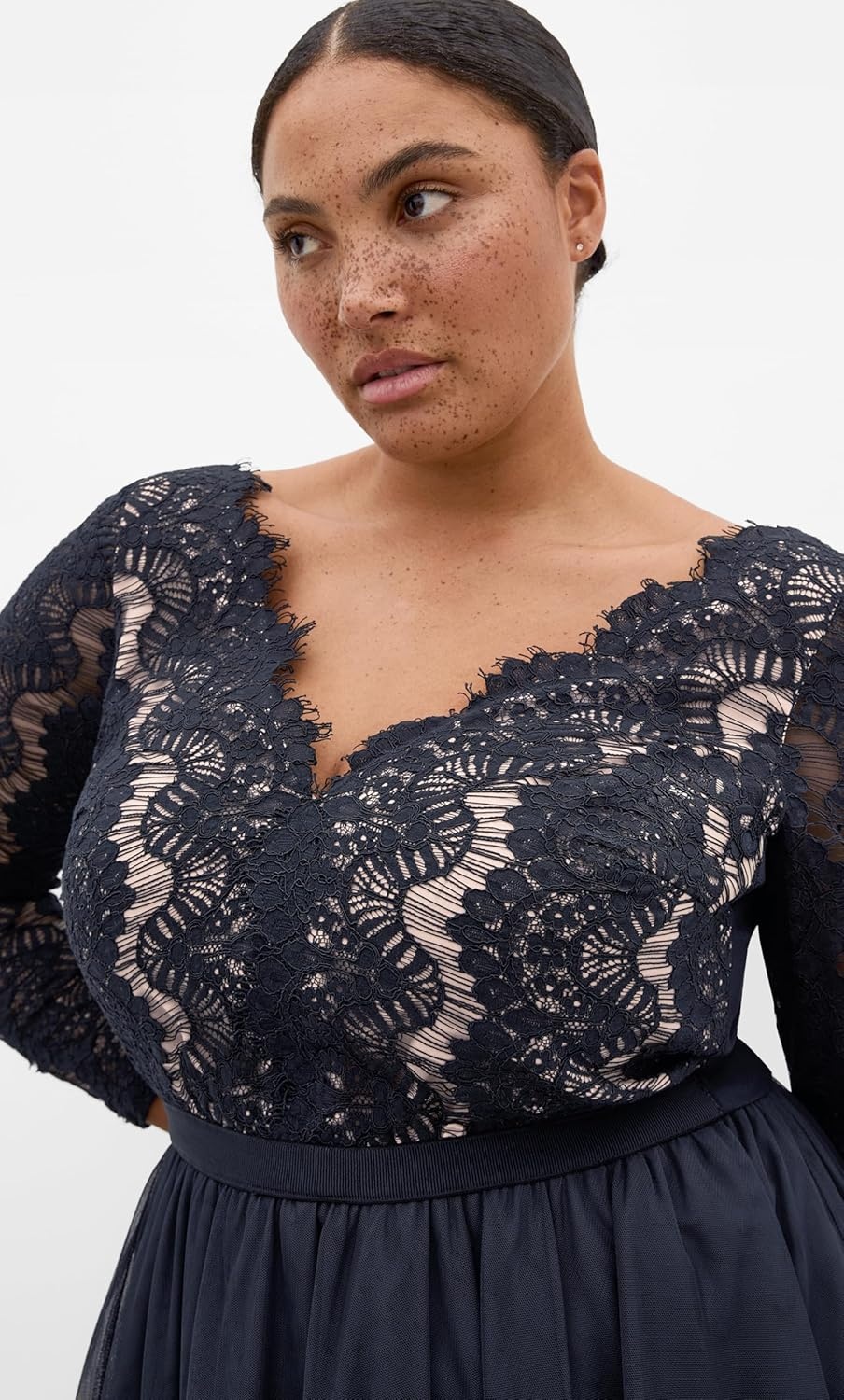 image:imageCity Chic Plus Size Dress Rare Beauty Lace MidiNavy