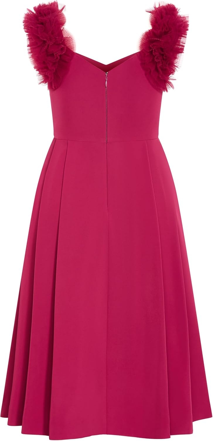 image:imageCity Chic Plus Size Dress Roselyn Ruffle Tulle MidiRaspberry