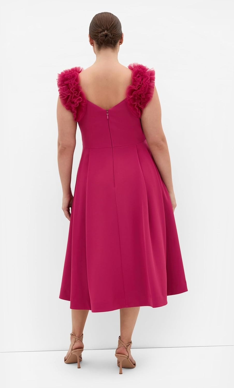 image:imageCity Chic Plus Size Dress Roselyn Ruffle Tulle MidiRaspberry