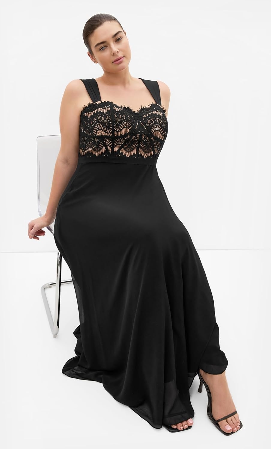 image:imageCity Chic Plus Size Dress Sweet Evie Chiffon MaxiBlack
