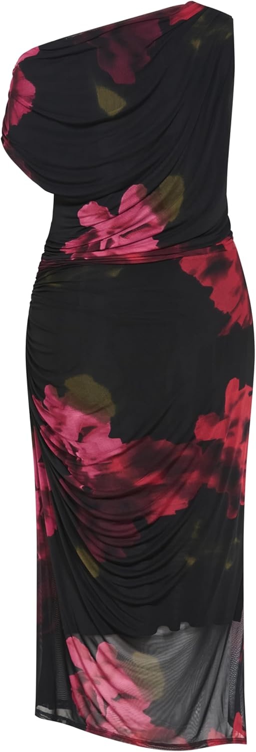 image:imageCity Chic Plus Size Dress Vivid Mesh Print MaxiVivid Garden