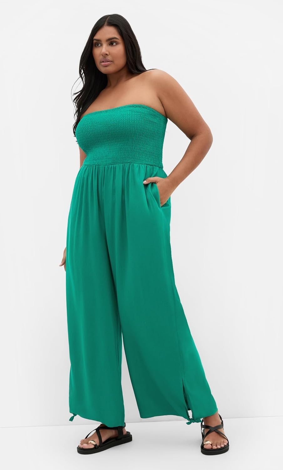 image:imageCity Chic Plus Size Jumpsuit Ally StraplessGreen