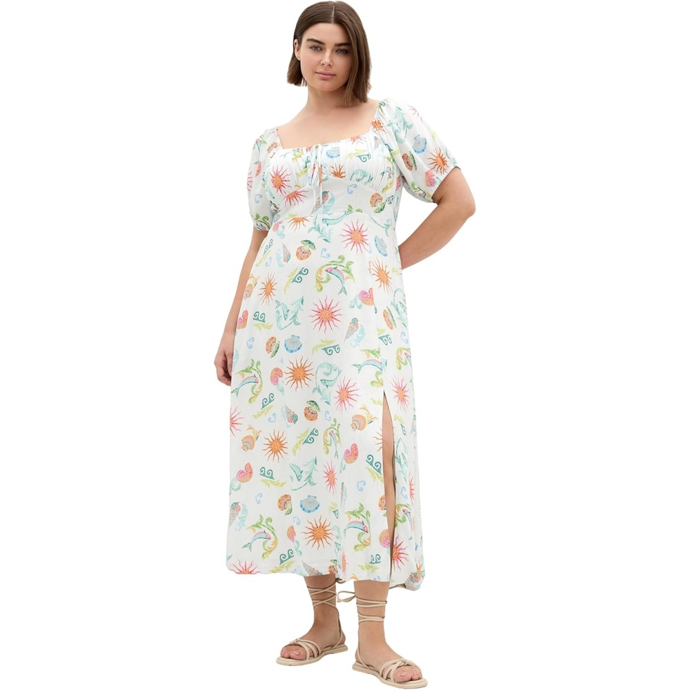 image:imageCity Chic Plus Size Dress  Abbie Short Sleeve Ocean Print MaxiOcean Print