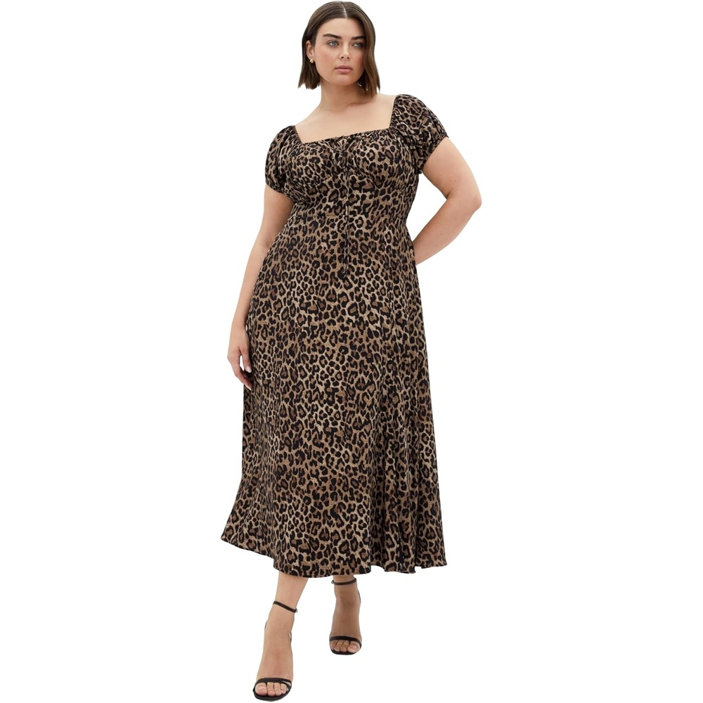 image:imageCity Chic Plus Size Dress Abbigail Floral Print MaxiLeopard