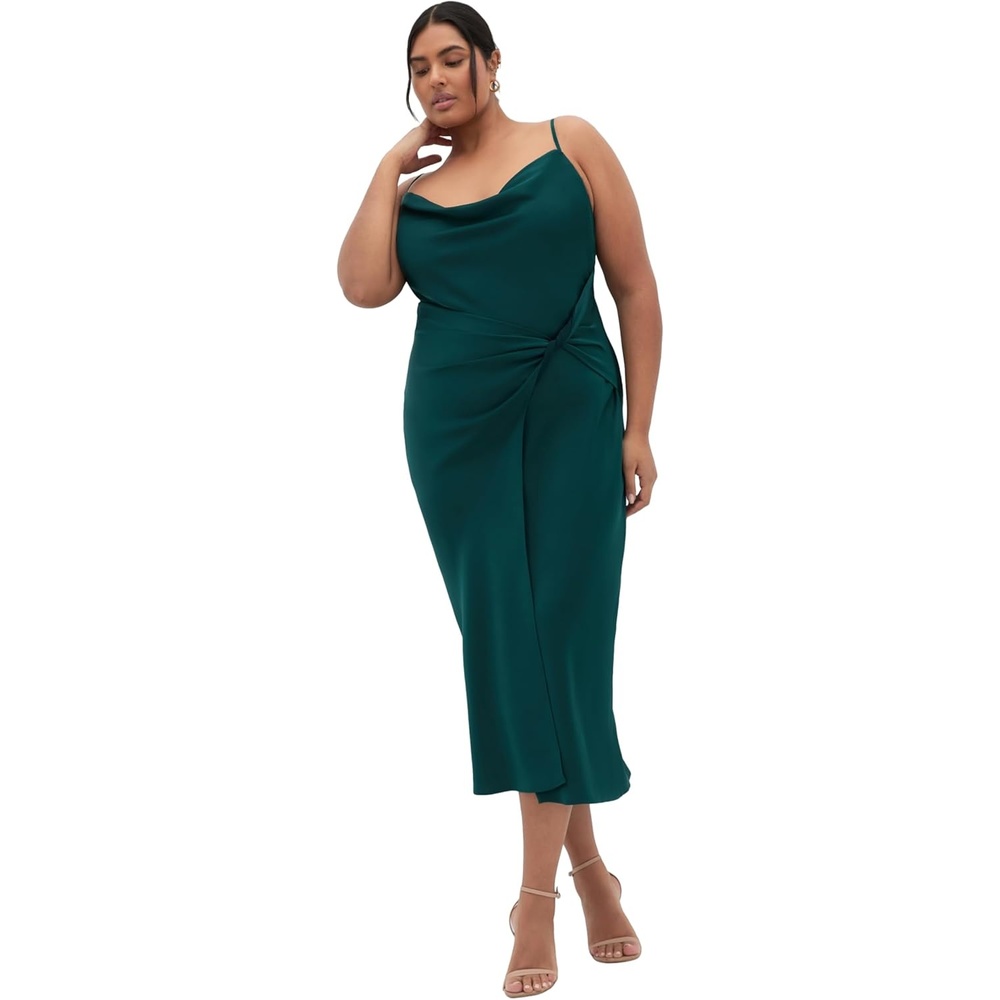 image:imageCity Chic Plus Size Dress Adelina Twist SlipEmerald