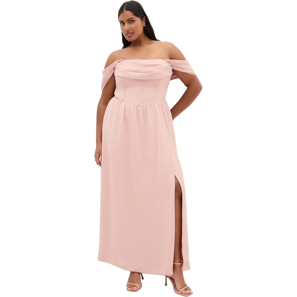 image:imageCity Chic Plus Size Dress  Angel Love Off Shoulder MaxiBallet Pink