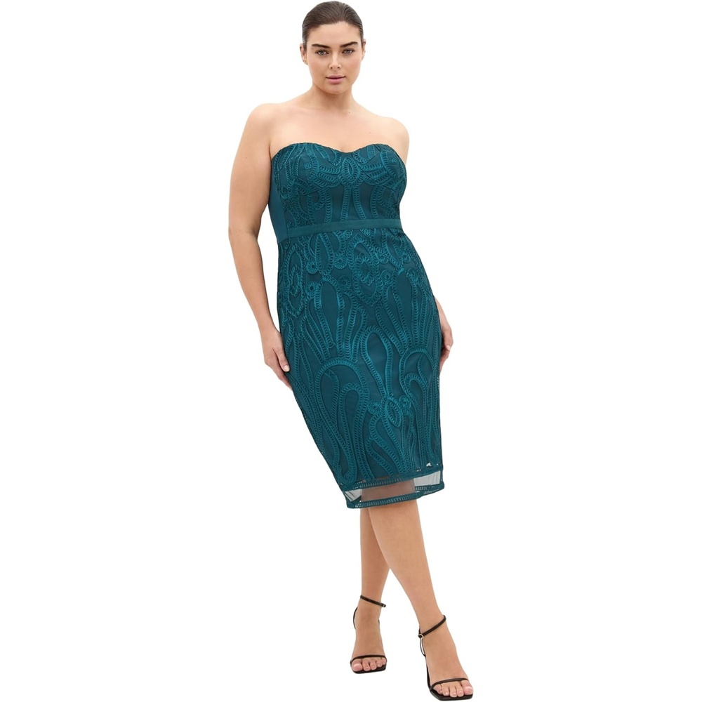 image:imageCity Chic Plus Size Dress Antonia Strapless MidiEmerald