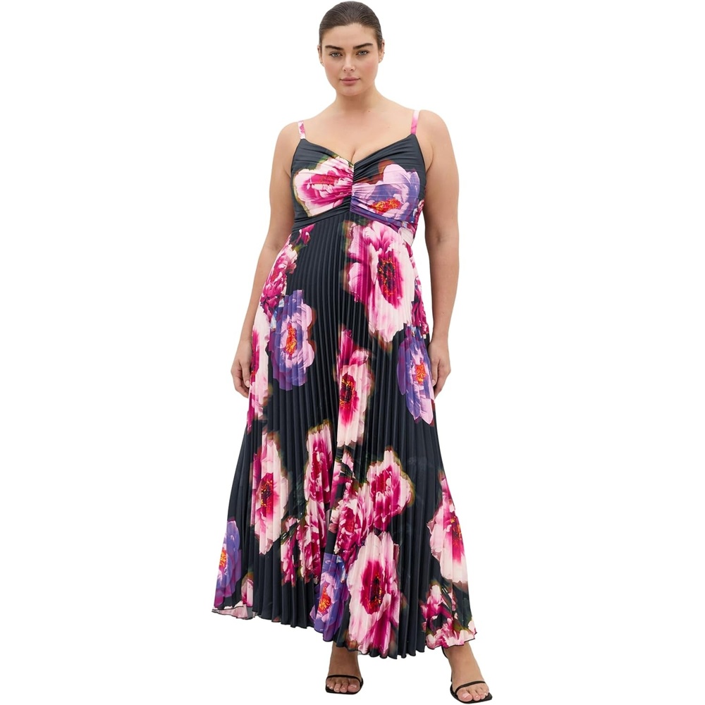 image:imageCity Chic Plus Size Dress  Ariana Print Pleat MaxiPink Garden Gala