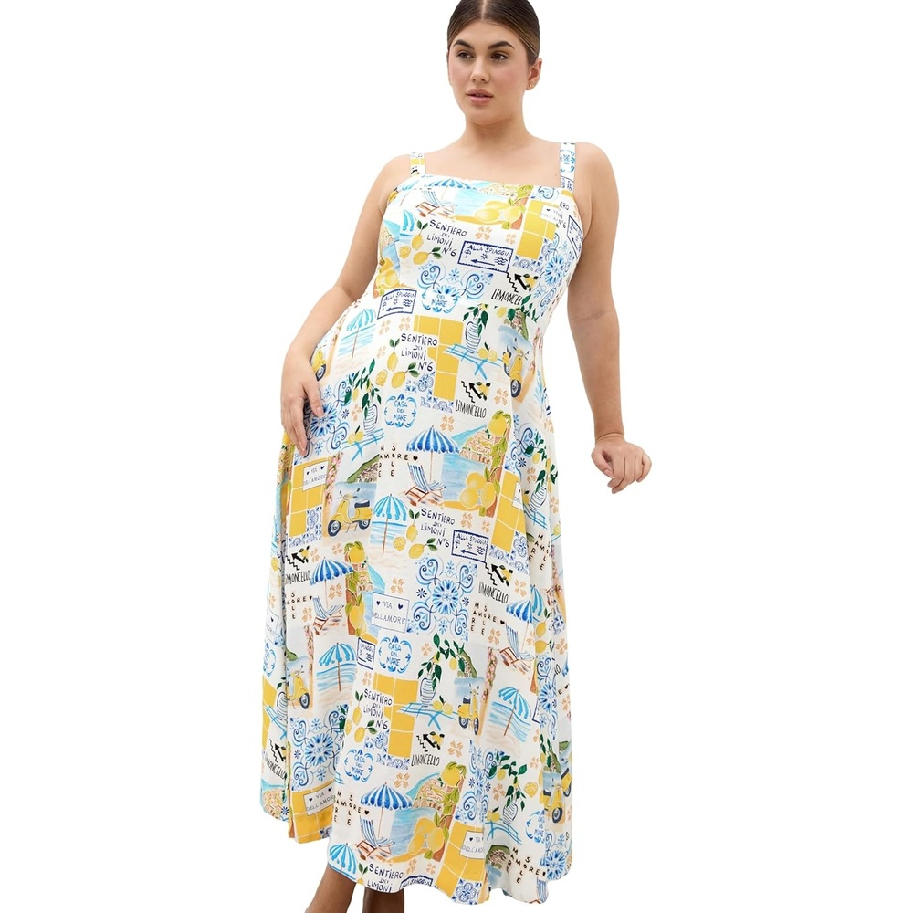 image:imageCity Chic Plus Size Dress  Collins Amalfi Print MaxiAmalfi Coast