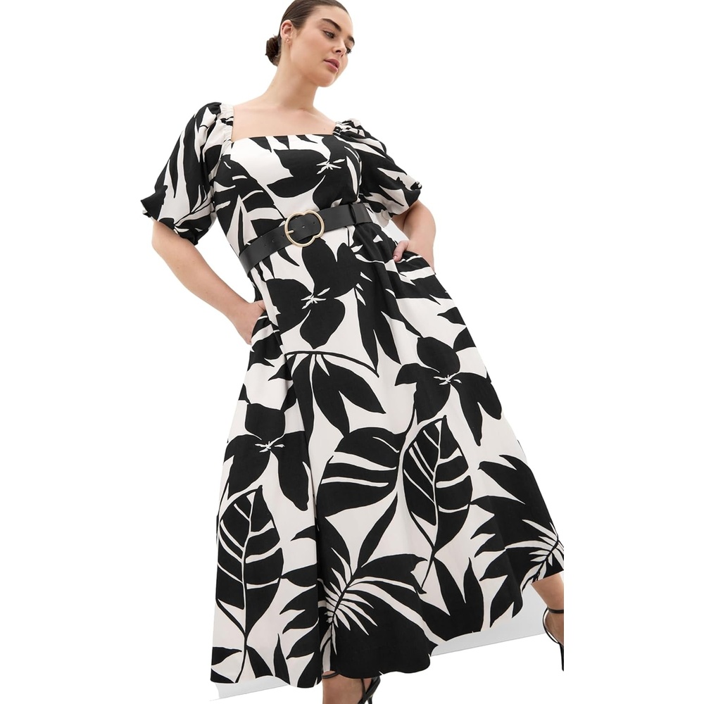 image:imageCity Chic Plus Size Dress Collins Oasis Print Belted MaxiIsland Oasis