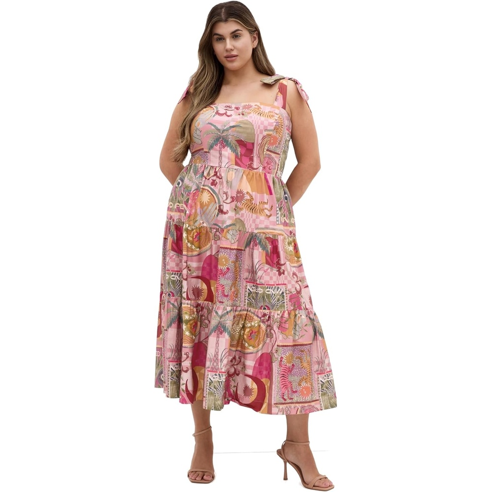 image:imageCity Chic Plus Size Dress  Elessia Print MidiPink Dreamscape