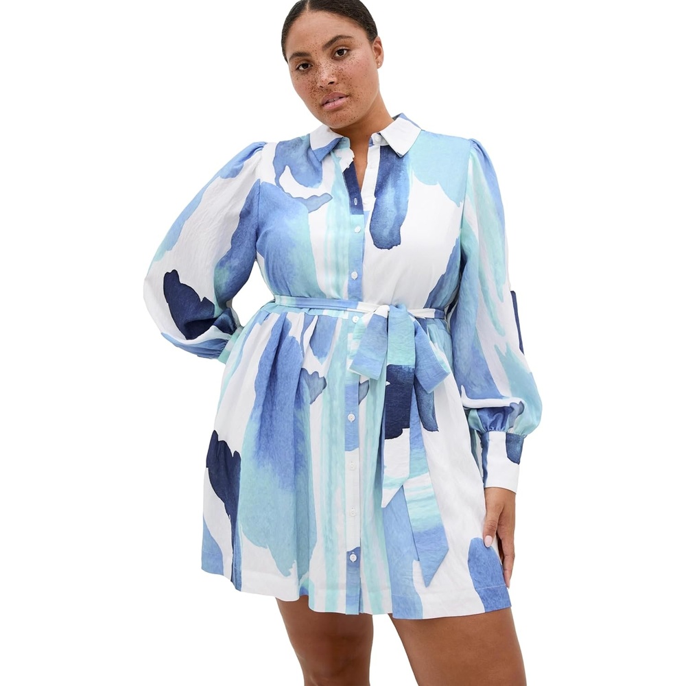 image:imageCity Chic Plus Size Dress Ezra Surface Level Print MiniTranquil