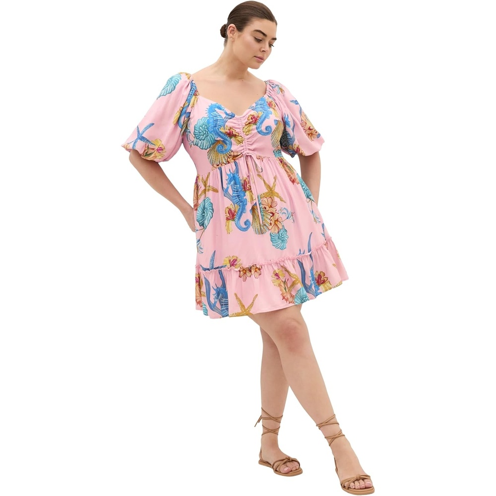 image:imageCity Chic Plus Size Dress  Giselle Seahorse Print MiniSeahorse Print