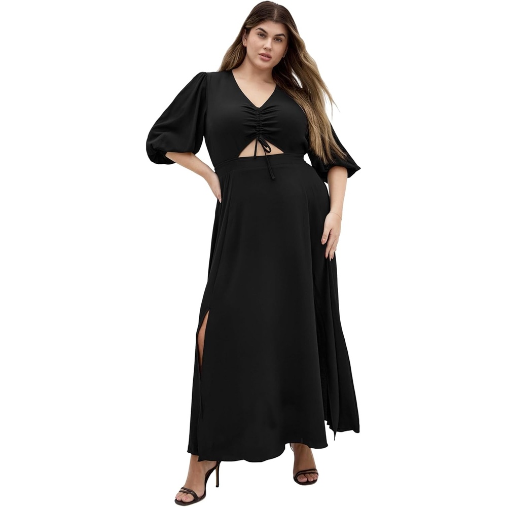 image:imageCity Chic Plus Size Dress Jolene V Neck MaxiBlack