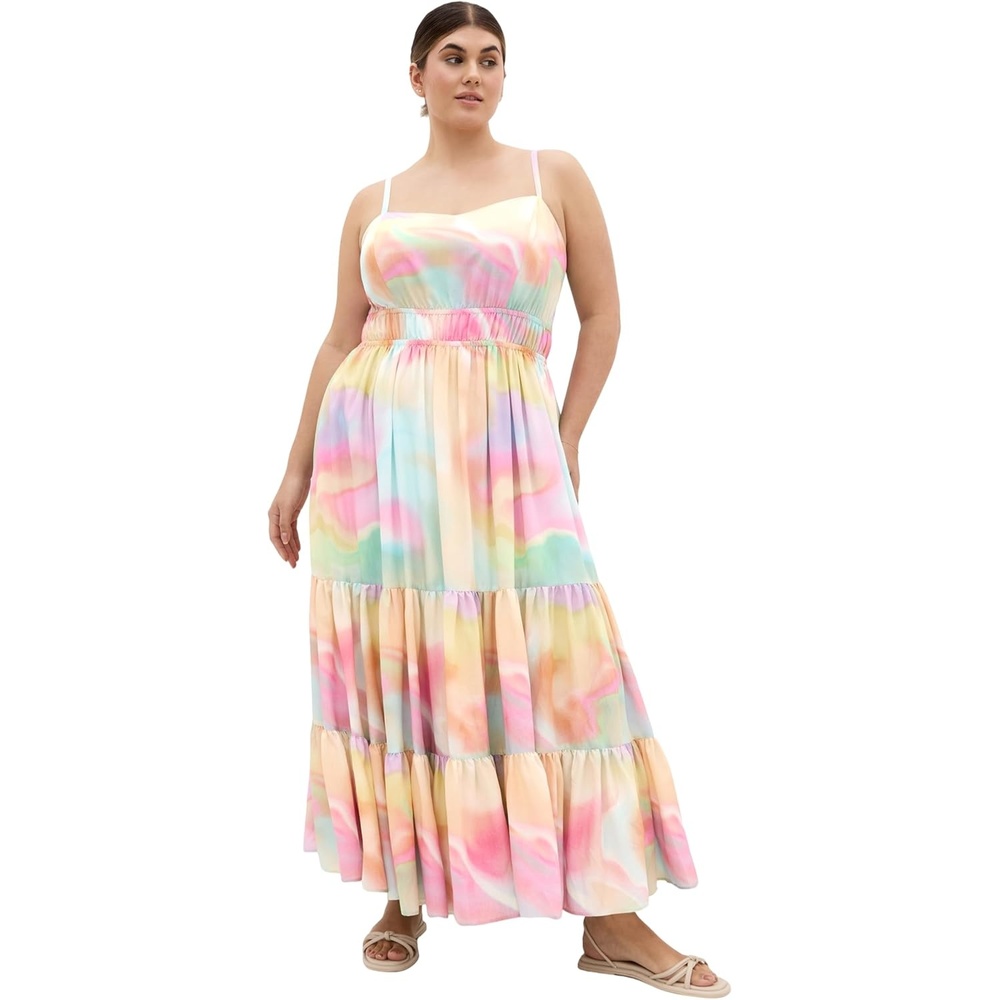 image:imageCity Chic Plus Size Dress Kalea Swirl Print MaxiPastel Swirl