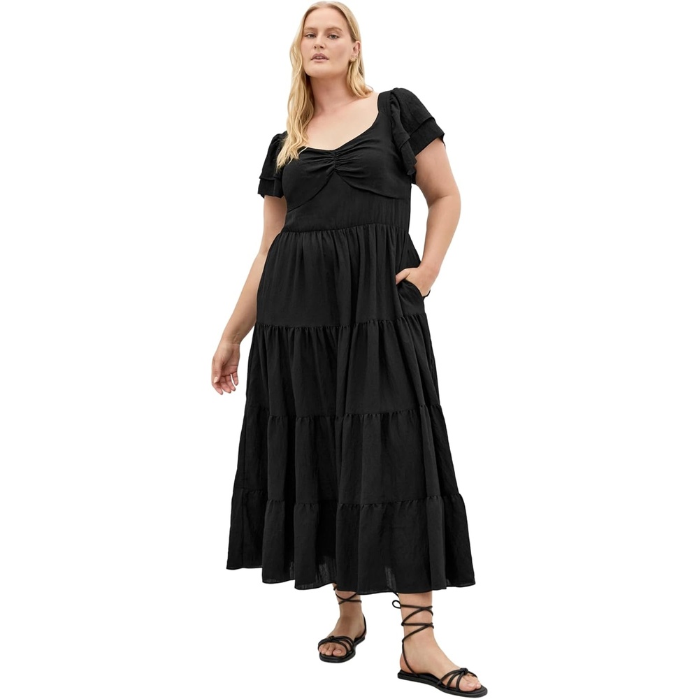 image:imageCity Chic Plus Size Dress Leo Tier MaxiBlack