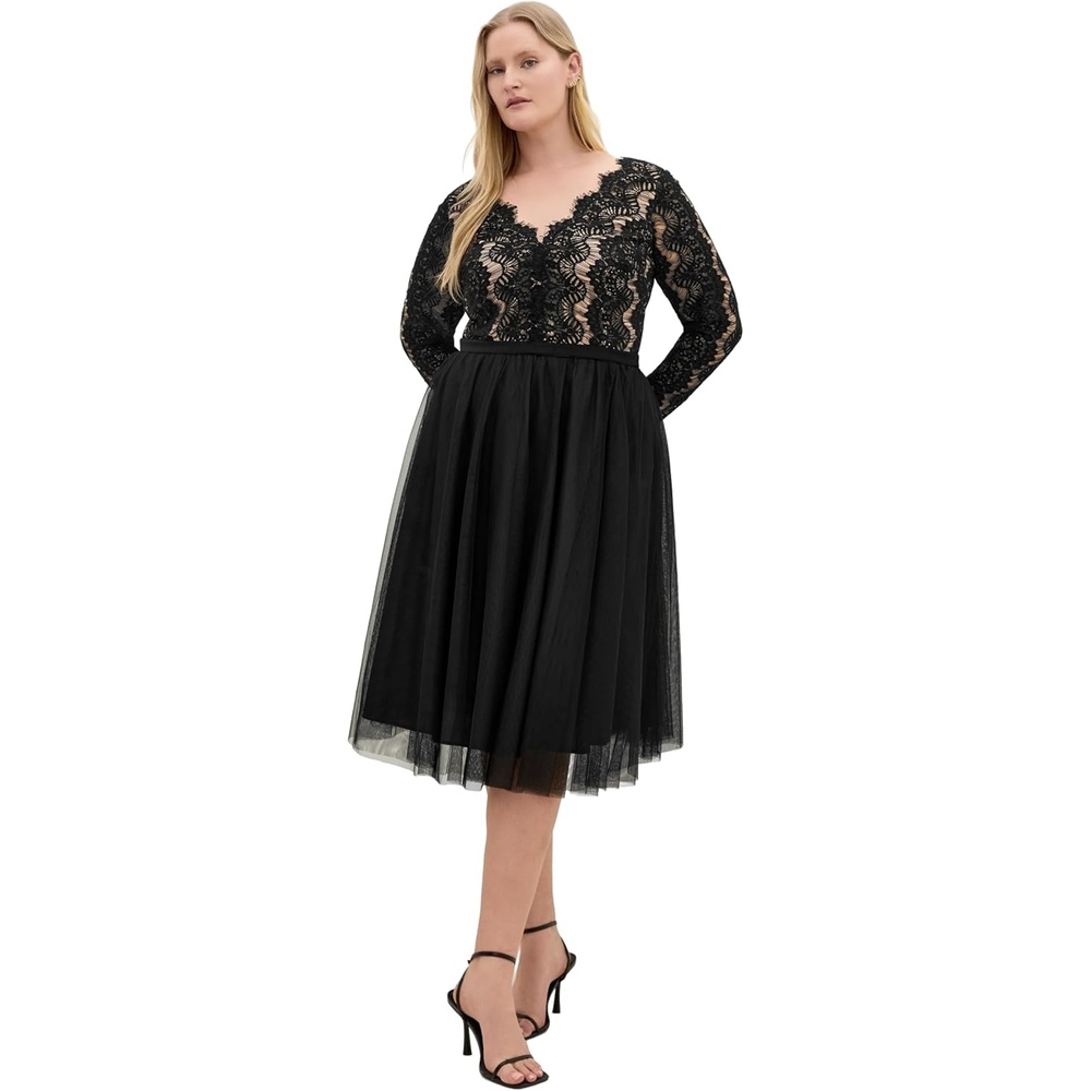 image:imageCity Chic Plus Size Dress Rare Beauty Lace MidiBlack