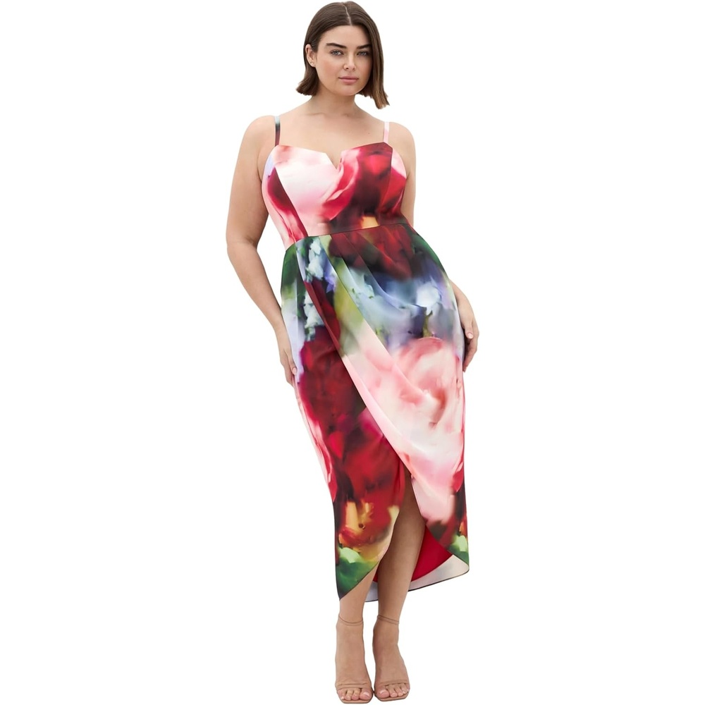 image:imageCity Chic Plus Size Dress Sassy Floral Print Tulip MidiTemptation Fl